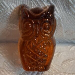 Vtg Viking Glass Amber Owl Paperweight/Figurine